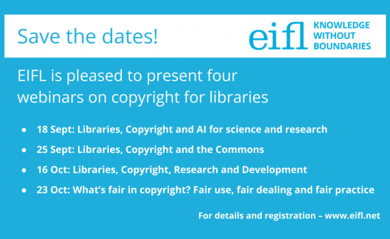 The series of four EIFL webinars on copyright and libraries