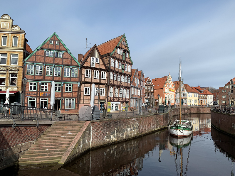 Houses along the river Schwinge in central Stade