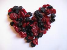 Heart made from dried berries